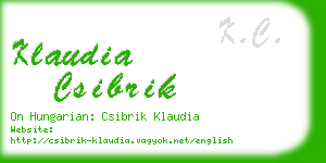 klaudia csibrik business card
